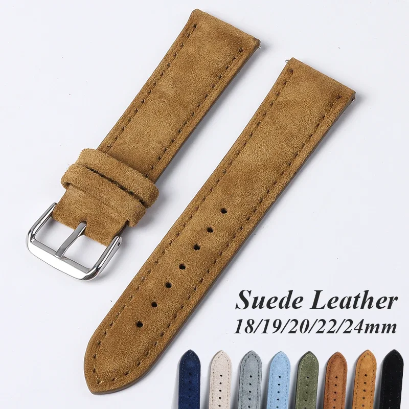 Rolex Watch Daytona - Suede Genuine Leather Watchband for Seiko