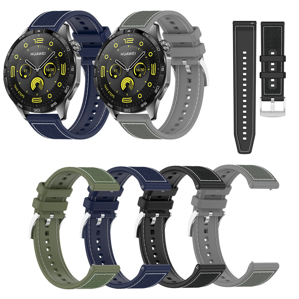 22mm Woven Nylon+Silicone Stra - Silicone Watch Band 22Mm 评论和价格