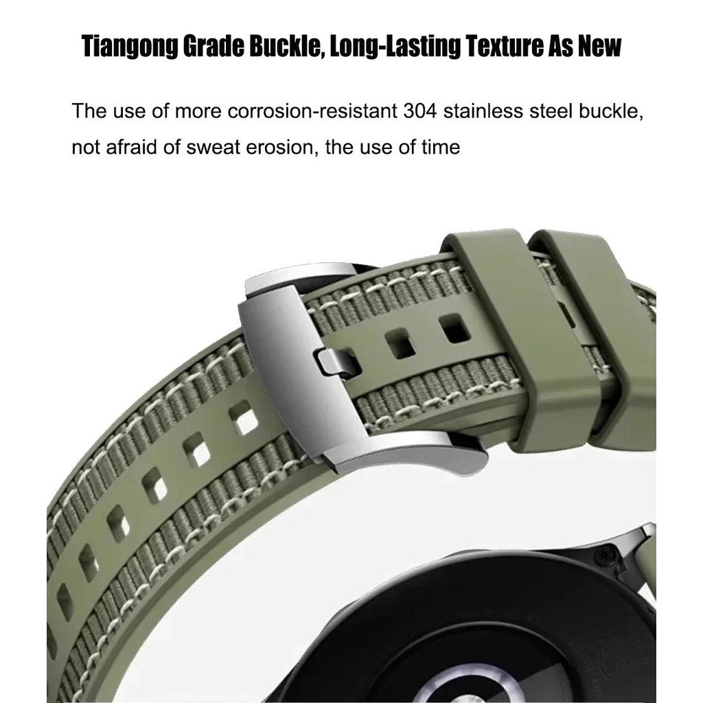 22mm Woven Nylon+Silicone Stra - Silicone Watch Band 22Mm 评论和价格
