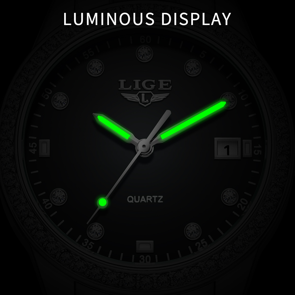 LIGE Women Watch Elegant Busin - Stainless Bracelet Diver 评论和价格