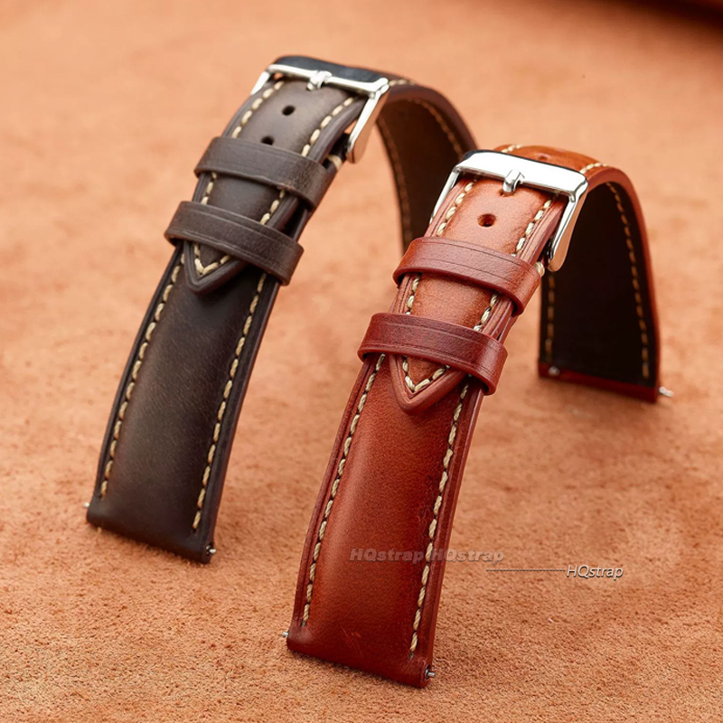 Vintage Cowhide Watch Strap Qu - Leather Strap Quick Release 评论和价格