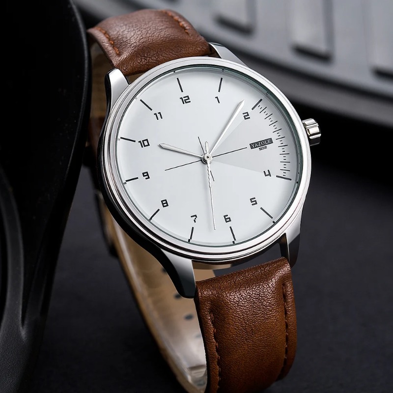 YAZOLE Men Watch Business Casu - Leather Watch Band Men 评论和价格