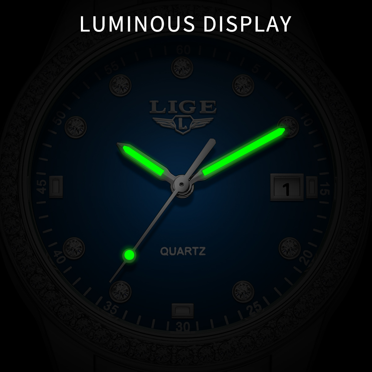 LIGE Women Watch Elegant Busin - Stainless Bracelet Diver 评论和价格
